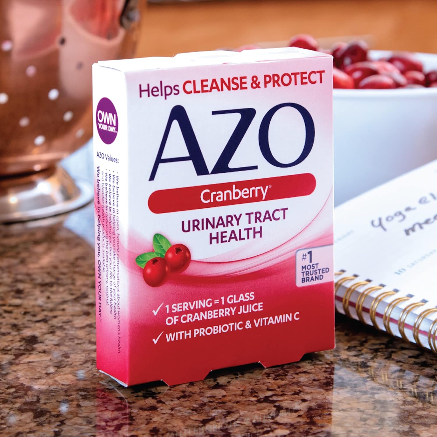 AZO Cranberry Caplets – 50 Count | Urinary Tract Health Support | E-vitamin Supplements KSA
